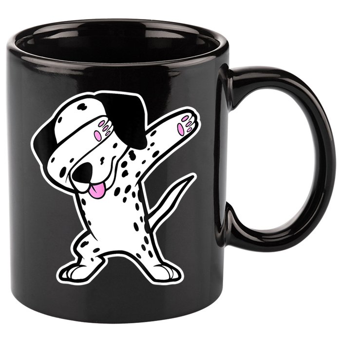 Dalmatian Dabbing Funny Dalmation Dab Dog Dance 11oz C Handle Ceramic Mug