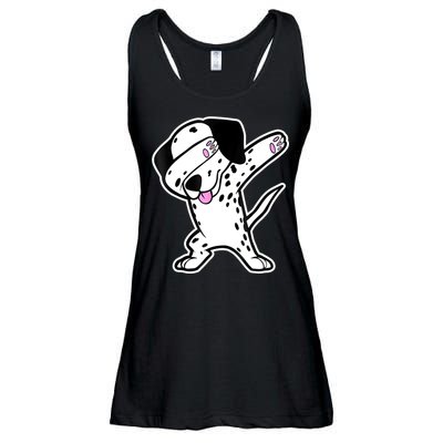 Dalmatian Dabbing Funny Dalmation Dab Dog Dance Ladies Essential Flowy Tank