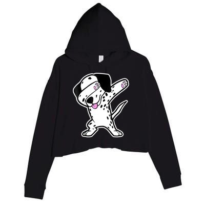 Dalmatian Dabbing Funny Dalmation Dab Dog Dance Crop Fleece Hoodie