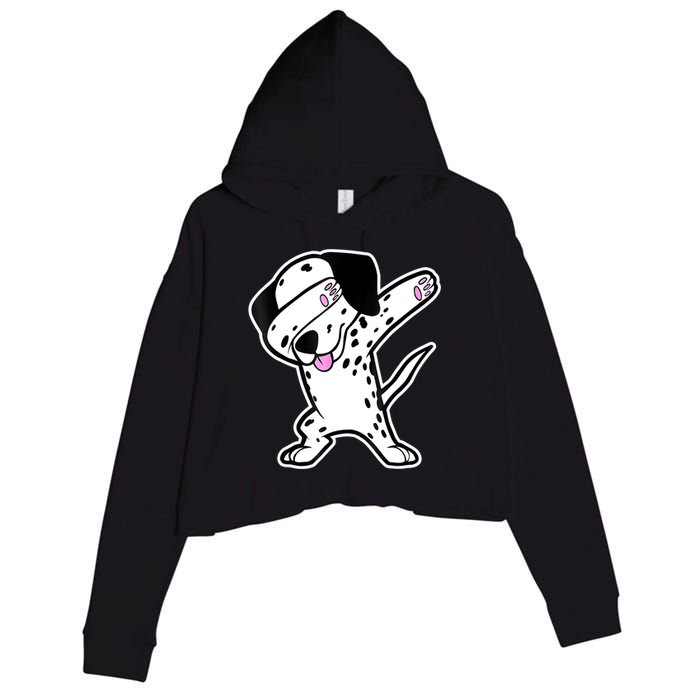 Dalmatian Dabbing Funny Dalmation Dab Dog Dance Crop Fleece Hoodie