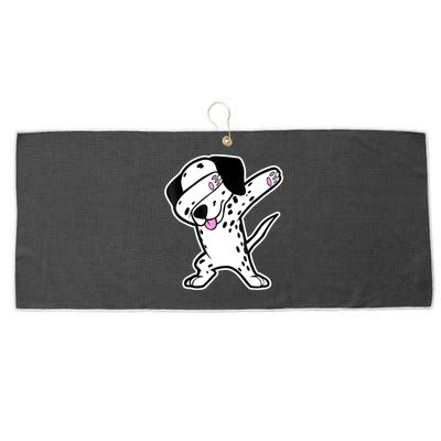 Dalmatian Dabbing Funny Dalmation Dab Dog Dance Large Microfiber Waffle Golf Towel