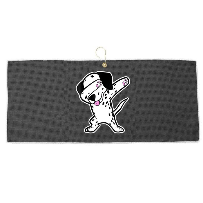 Dalmatian Dabbing Funny Dalmation Dab Dog Dance Large Microfiber Waffle Golf Towel
