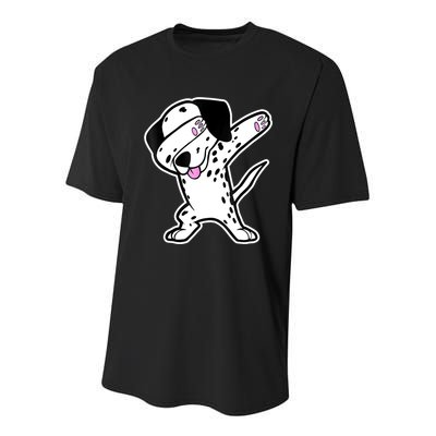 Dalmatian Dabbing Funny Dalmation Dab Dog Dance Youth Performance Sprint T-Shirt