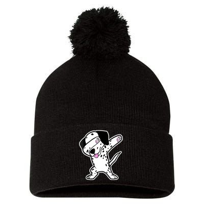 Dalmatian Dabbing Funny Dalmation Dab Dog Dance Pom Pom 12in Knit Beanie