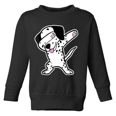 Dalmatian Dabbing Funny Dalmation Dab Dog Dance Toddler Sweatshirt
