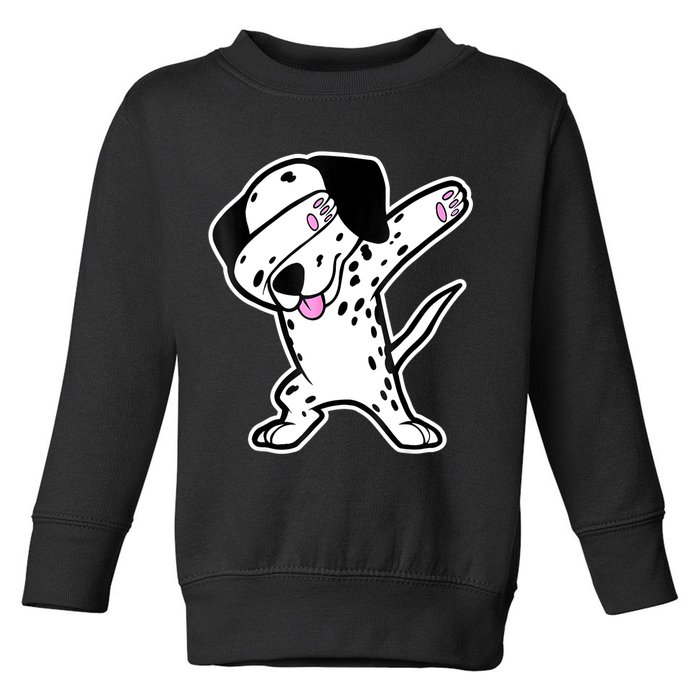 Dalmatian Dabbing Funny Dalmation Dab Dog Dance Toddler Sweatshirt