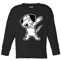 Dalmatian Dabbing Funny Dalmation Dab Dog Dance Toddler Long Sleeve Shirt
