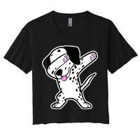 Dalmatian Dabbing Funny Dalmation Dab Dog Dance Crop Top