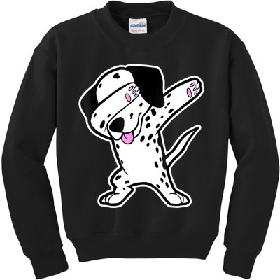 Dalmatian Dabbing Funny Dalmation Dab Dog Dance Kids Sweatshirt