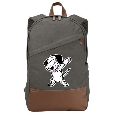 Dalmatian Dabbing Funny Dalmation Dab Dog Dance Cotton Canvas Backpack