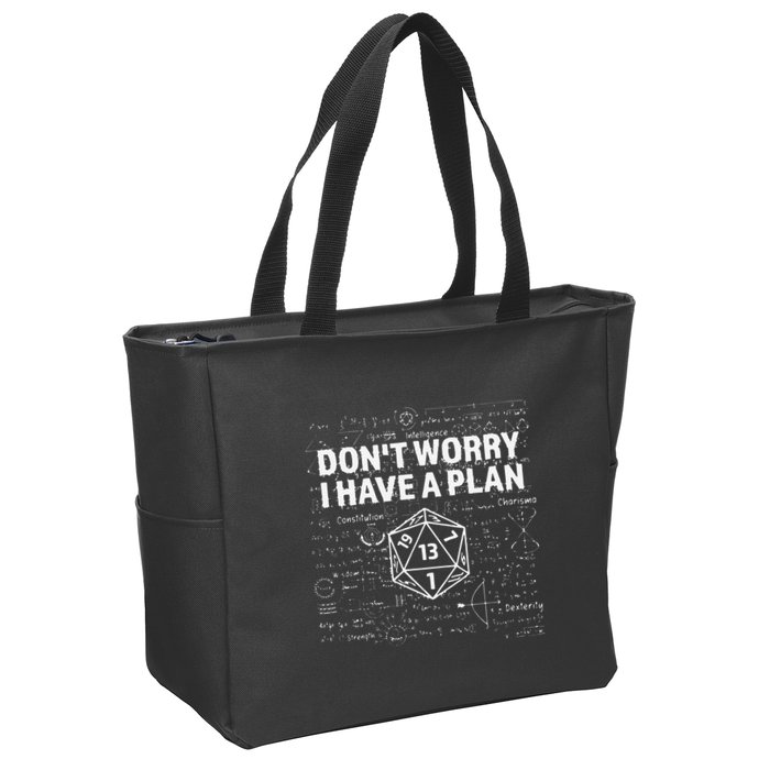 Dungeons D20 Fail RPG Fumble Funny Gamer Zip Tote Bag