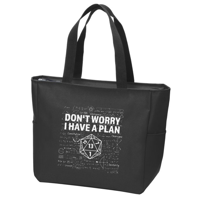Dungeons D20 Fail RPG Fumble Funny Gamer Zip Tote Bag