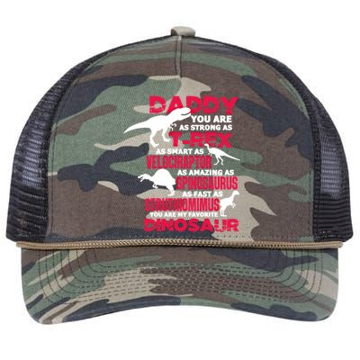 Daddy Dinosaur Father's Day Daddy You Are Strong As Tgiftrex Gift Retro Rope Trucker Hat Cap