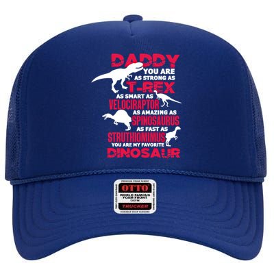 Daddy Dinosaur Father's Day Daddy You Are Strong As Tgiftrex Gift High Crown Mesh Back Trucker Hat