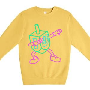 Dabbing Dreidel Funny Hanukkah Gifts Premium Crewneck Sweatshirt