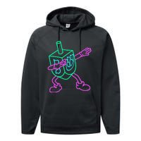 Dabbing Dreidel Funny Hanukkah Gifts Performance Fleece Hoodie