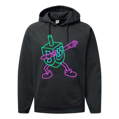 Dabbing Dreidel Funny Hanukkah Gifts Performance Fleece Hoodie