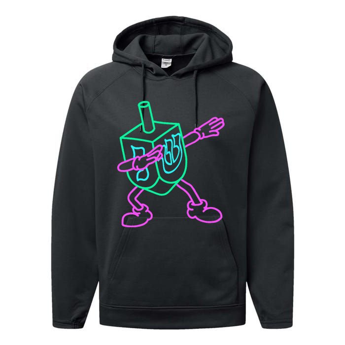 Dabbing Dreidel Funny Hanukkah Gifts Performance Fleece Hoodie