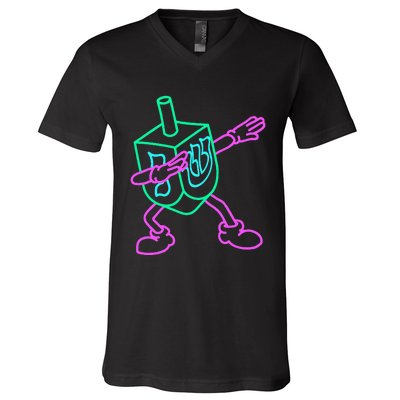 Dabbing Dreidel Funny Hanukkah Gifts V-Neck T-Shirt