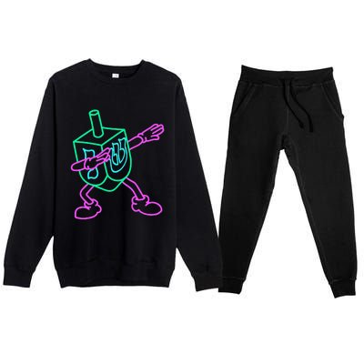 Dabbing Dreidel Funny Hanukkah Gifts Premium Crewneck Sweatsuit Set