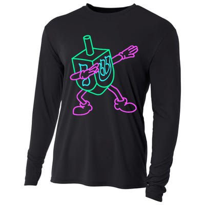 Dabbing Dreidel Funny Hanukkah Gifts Cooling Performance Long Sleeve Crew