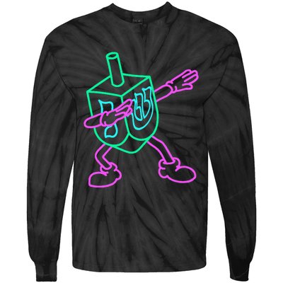 Dabbing Dreidel Funny Hanukkah Gifts Tie-Dye Long Sleeve Shirt