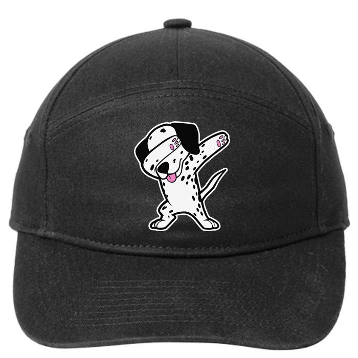 Dalmatian Dabbing Funny Dalmation Dab Dog Dance 7-Panel Snapback Hat