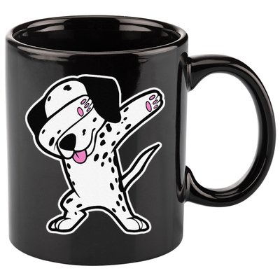 Dalmatian Dabbing Funny Dalmation Dab Dog Dance 11oz C Handle Ceramic Mug