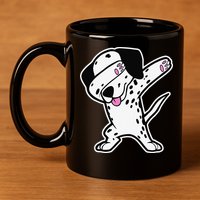 Dalmatian Dabbing Funny Dalmation Dab Dog Dance 11oz C Handle Ceramic Mug
