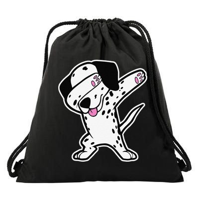 Dalmatian Dabbing Funny Dalmation Dab Dog Dance Drawstring Bag