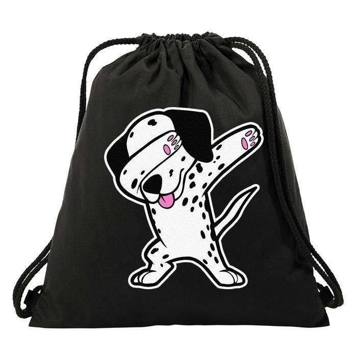 Dalmatian Dabbing Funny Dalmation Dab Dog Dance Drawstring Bag