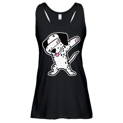 Dalmatian Dabbing Funny Dalmation Dab Dog Dance Ladies Essential Flowy Tank
