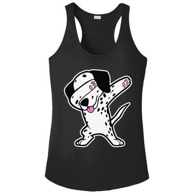 Dalmatian Dabbing Funny Dalmation Dab Dog Dance Ladies PosiCharge Competitor Racerback Tank