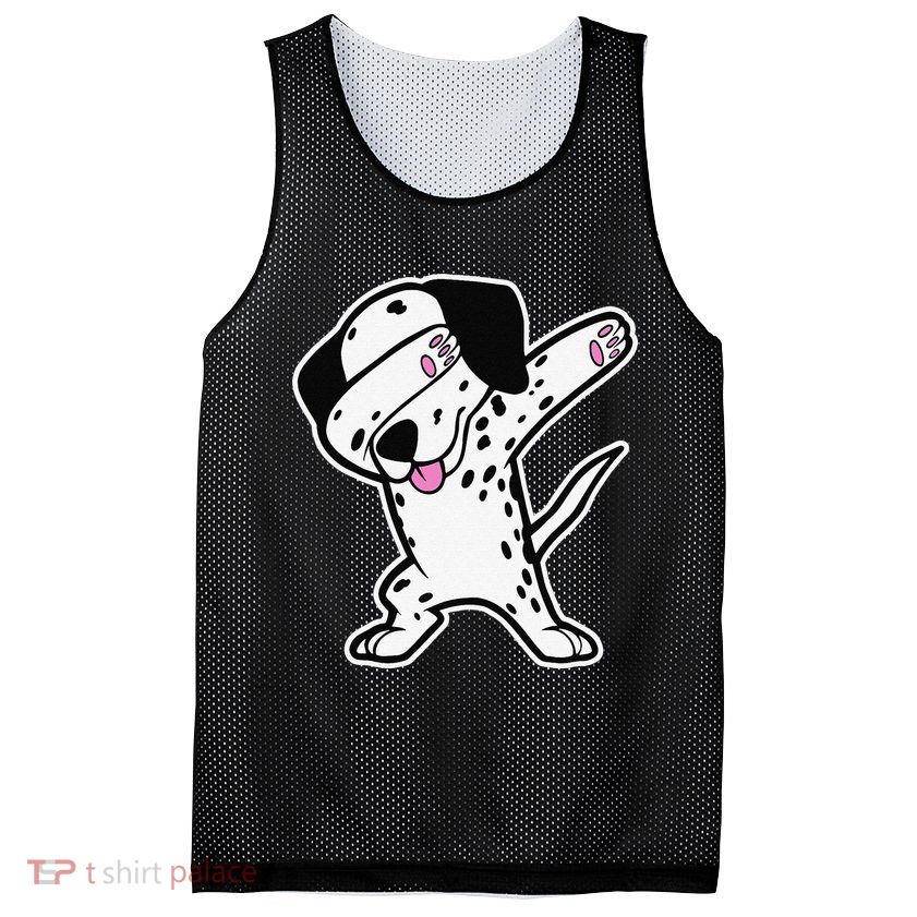 Dalmatian Dabbing Funny Dalmation Dab Dog Dance Mesh Reversible Basketball Jersey Tank