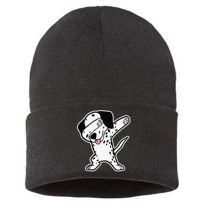 Dalmatian Dabbing Funny Dalmation Dab Dog Dance Sustainable Knit Beanie