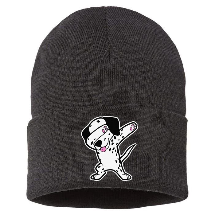 Dalmatian Dabbing Funny Dalmation Dab Dog Dance Sustainable Knit Beanie