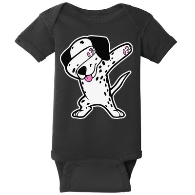 Dalmatian Dabbing Funny Dalmation Dab Dog Dance Baby Bodysuit