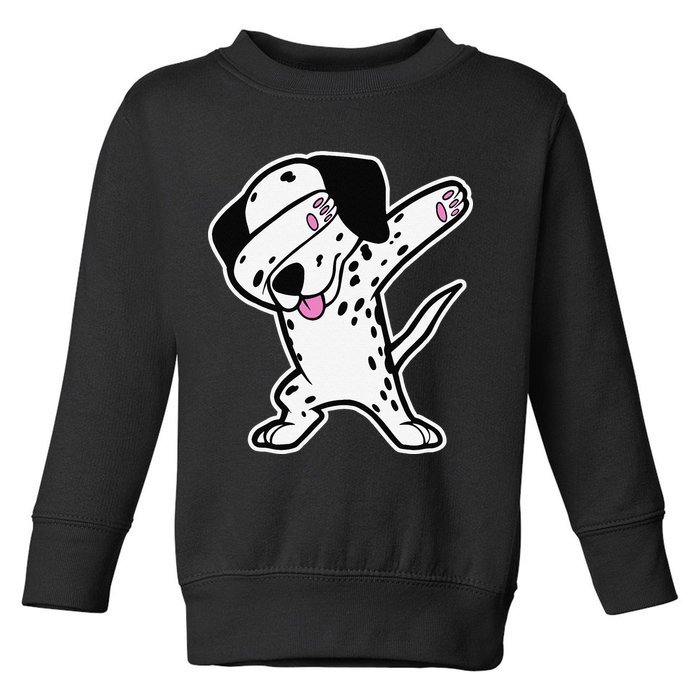 Dalmatian Dabbing Funny Dalmation Dab Dog Dance Toddler Sweatshirt