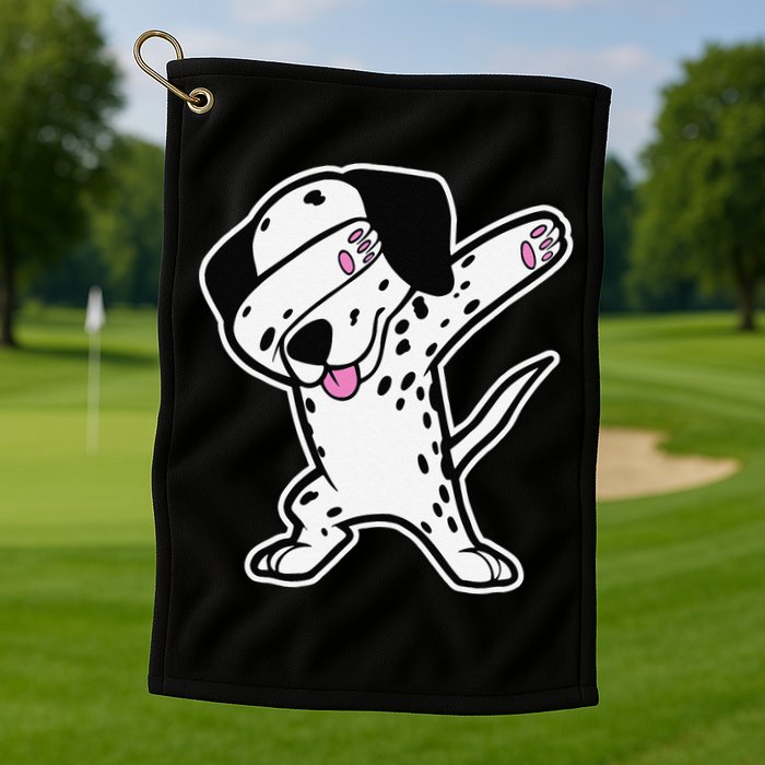 Dalmatian Dabbing Funny Dalmation Dab Dog Dance Golf Towel