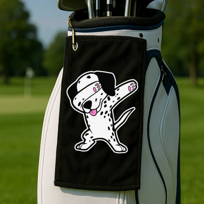 Dalmatian Dabbing Funny Dalmation Dab Dog Dance Golf Towel
