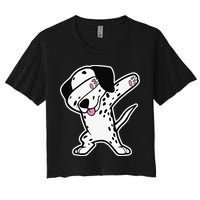 Dalmatian Dabbing Funny Dalmation Dab Dog Dance Crop Top