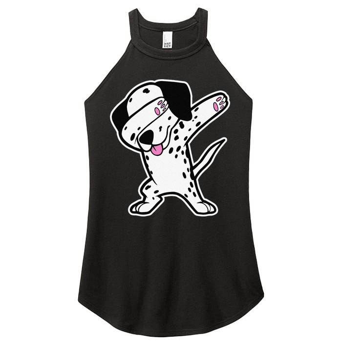 Dalmatian Dabbing Funny Dalmation Dab Dog Dance Women's Perfect Tri Rocker Tank