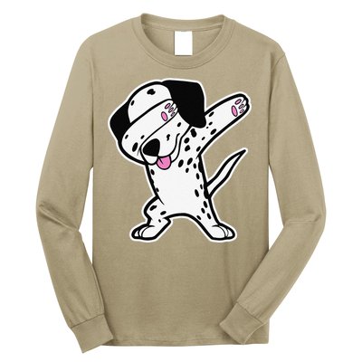 Dalmatian Dabbing Funny Dalmation Dab Dog Dance Long Sleeve Shirt
