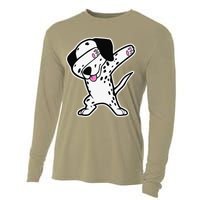 Dalmatian Dabbing Funny Dalmation Dab Dog Dance Cooling Performance Long Sleeve Crew