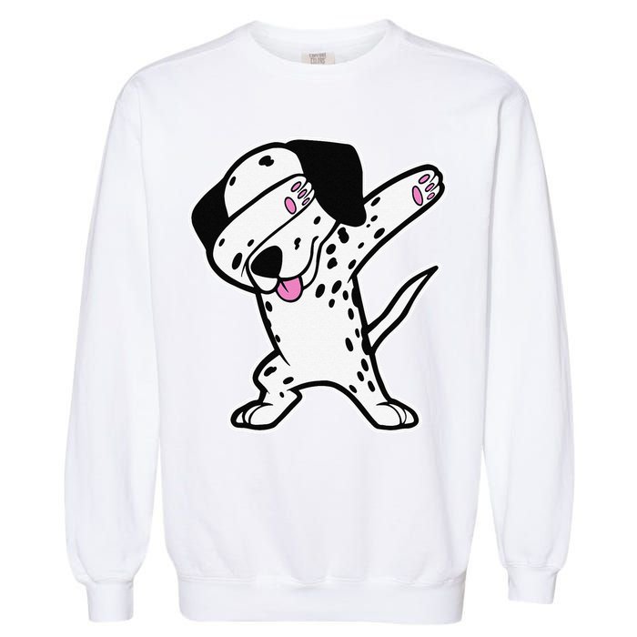 Dalmatian Dabbing Funny Dalmation Dab Dog Dance Garment-Dyed Sweatshirt