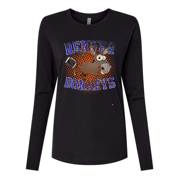 Denver Donkeys Football Womens Cotton Relaxed Long Sleeve T-Shirt