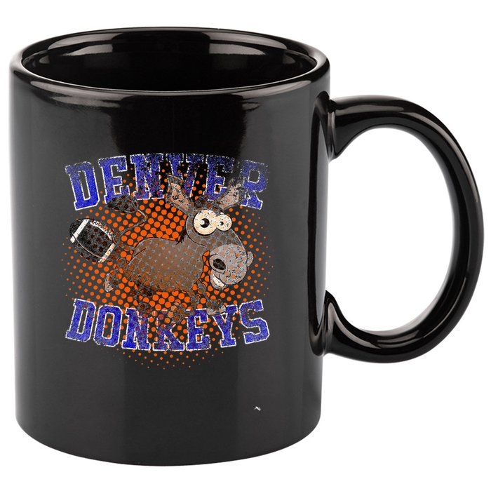 Denver Donkeys Football 11oz C Handle Ceramic Mug