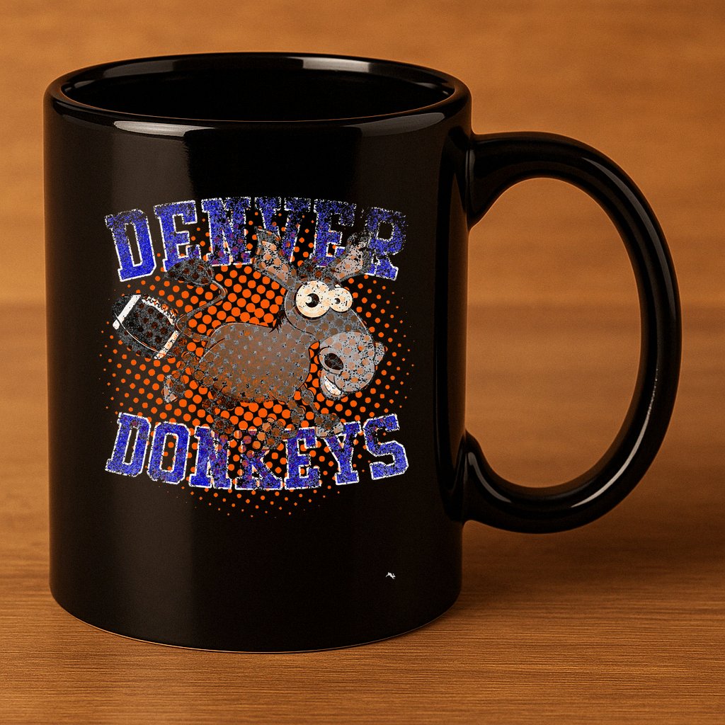 Denver Donkeys Football 11oz C Handle Ceramic Mug