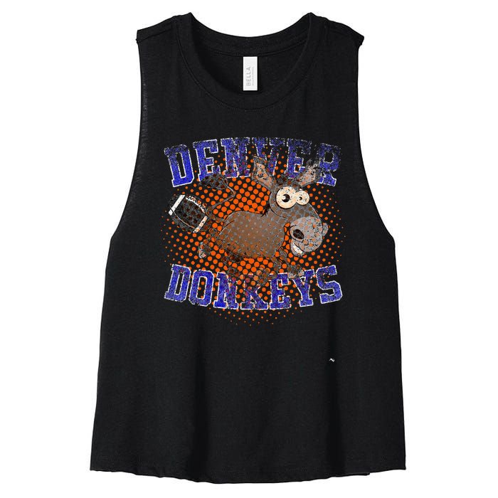 Denver Donkeys Football Women's Racerback Cropped Tank