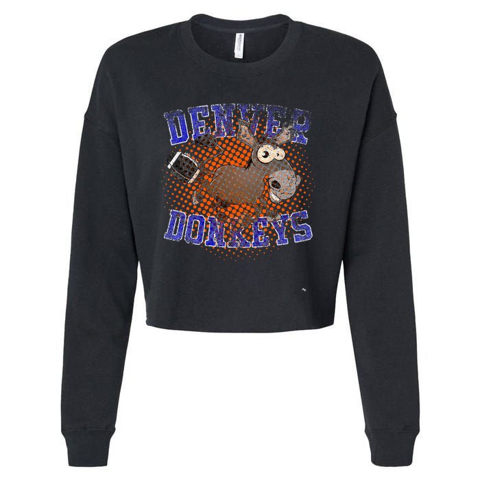 Denver Donkeys Football Cropped Pullover Crew